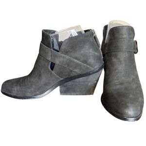 Eileen Fisher Ives Tumbled Nubuck Bootie  Black Nubuck Leather Women's‎ Size 7